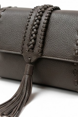 δερματινη τσαντα dark brown