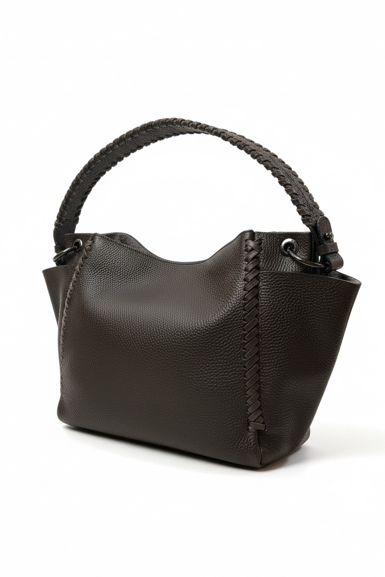 δερματινη τσαντα dark brown