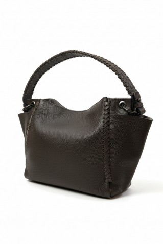 δερματινη τσαντα dark brown