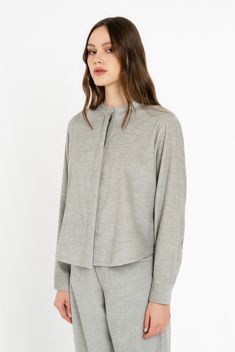 corduroy melange shirt philosophy grey