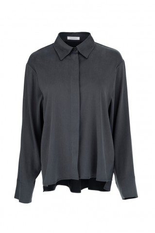 satin sandwashed shirt philosophy anthracite