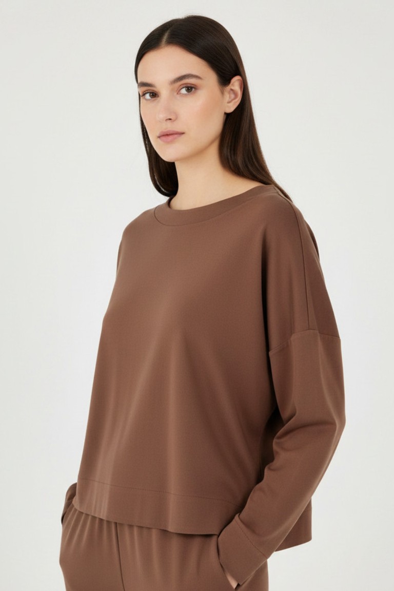 satin sandwashed top philosophy dark brown