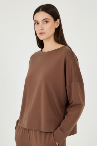 satin sandwashed top philosophy dark brown