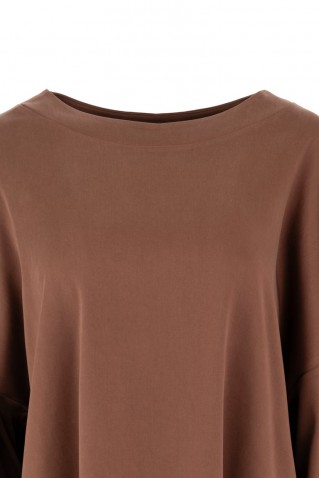 satin sandwashed top philosophy dark brown