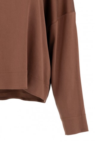satin sandwashed top philosophy dark brown