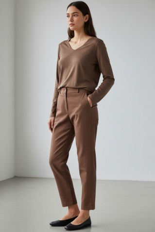 satin sandwashed regular pants philosophy brown
