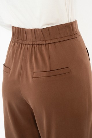 satin sandwashed pleated pants philosophy brown