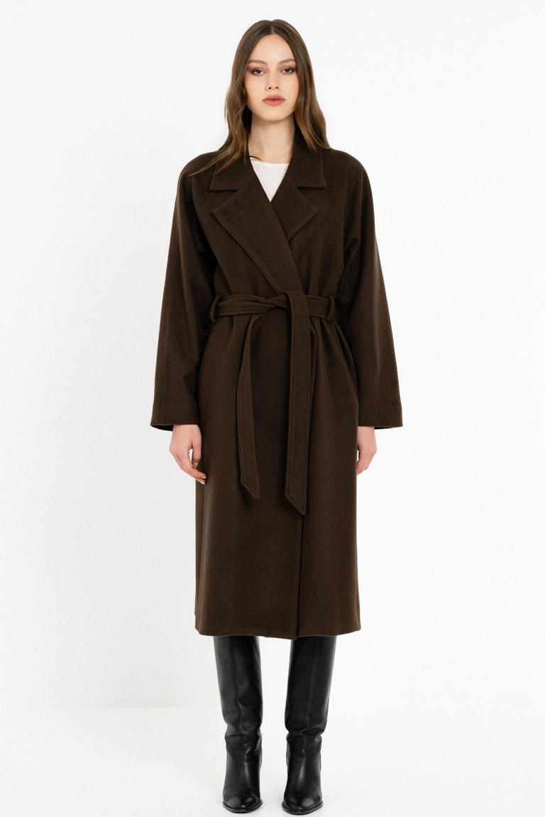 wool coat philosophy dark brown