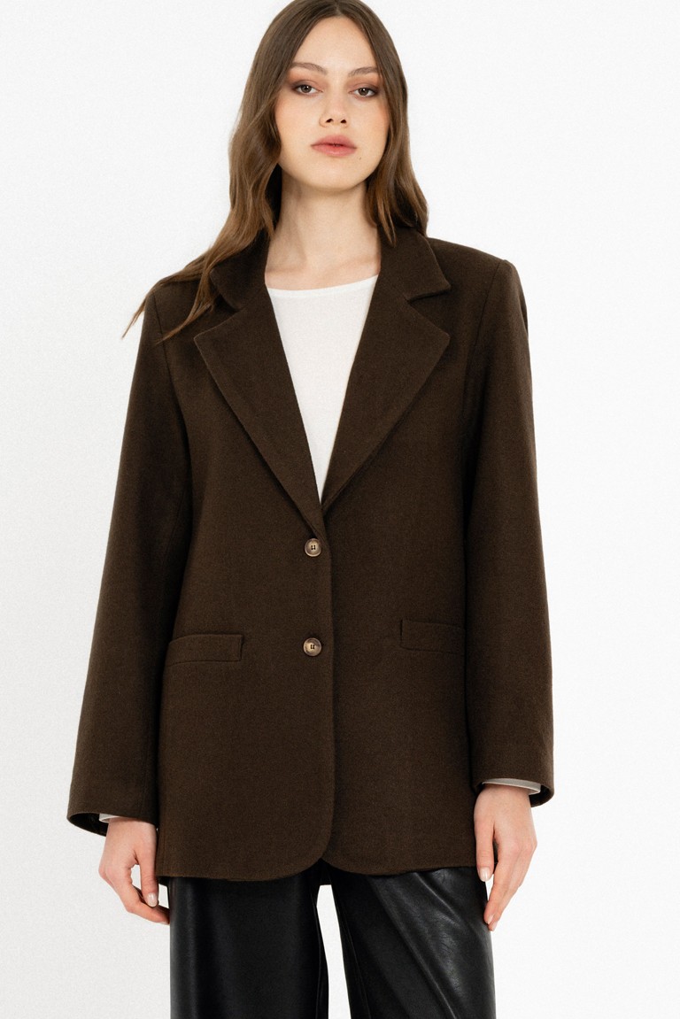 wool blazer philosophy dark brown