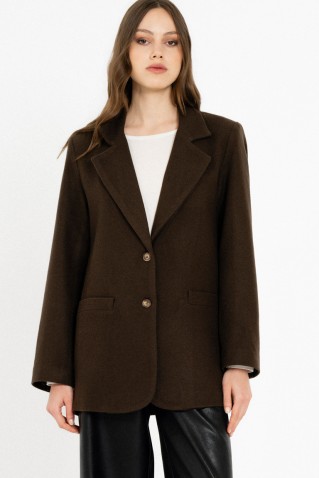 wool blazer philosophy dark brown