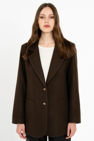 wool blazer philosophy dark brown