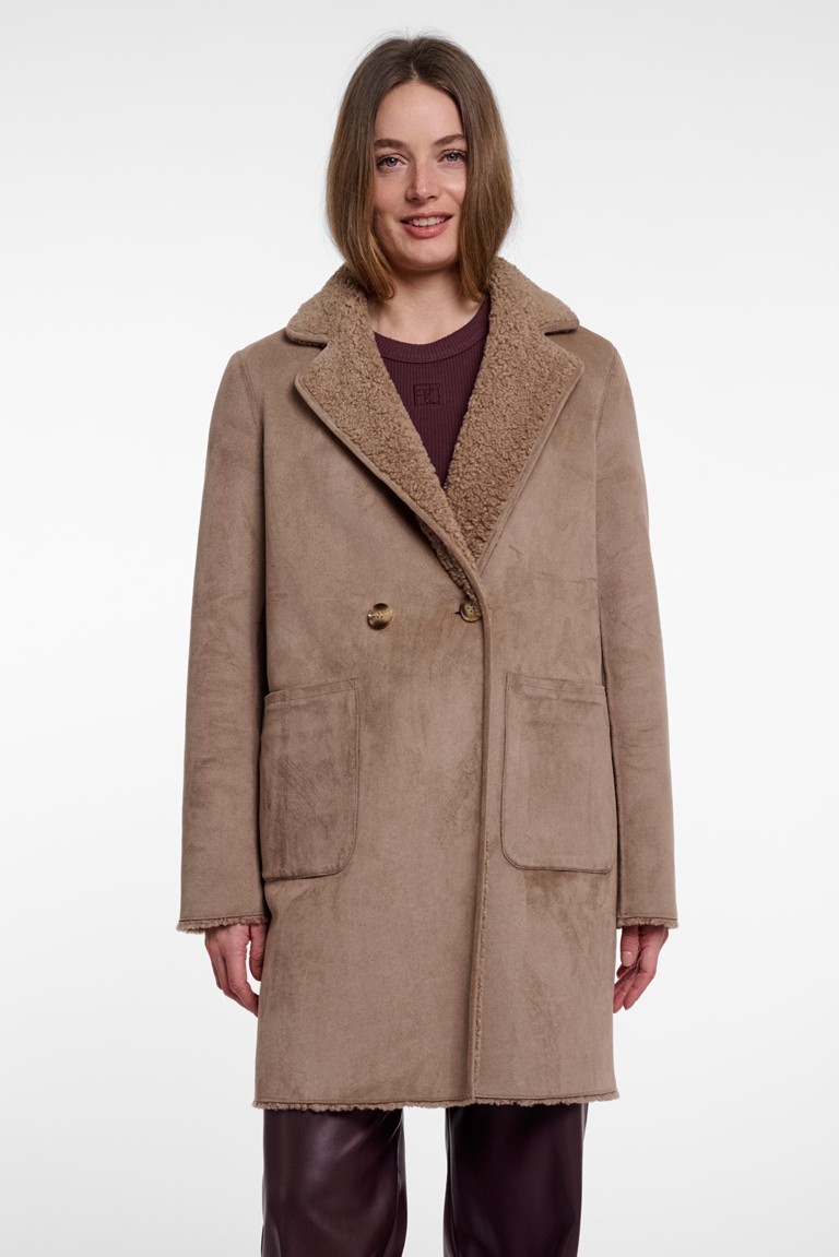juna reversible coat rino & pelle mocha latte