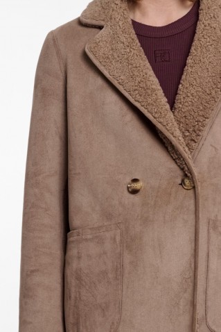 juna reversible coat rino & pelle mocha latte