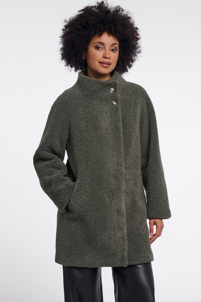 zoe coat rino & pelle misty basil