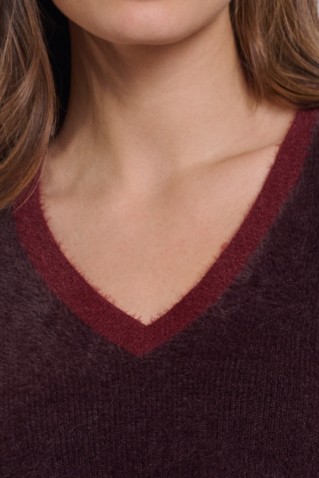 keath knit sweater rino & pelle fudge sangria