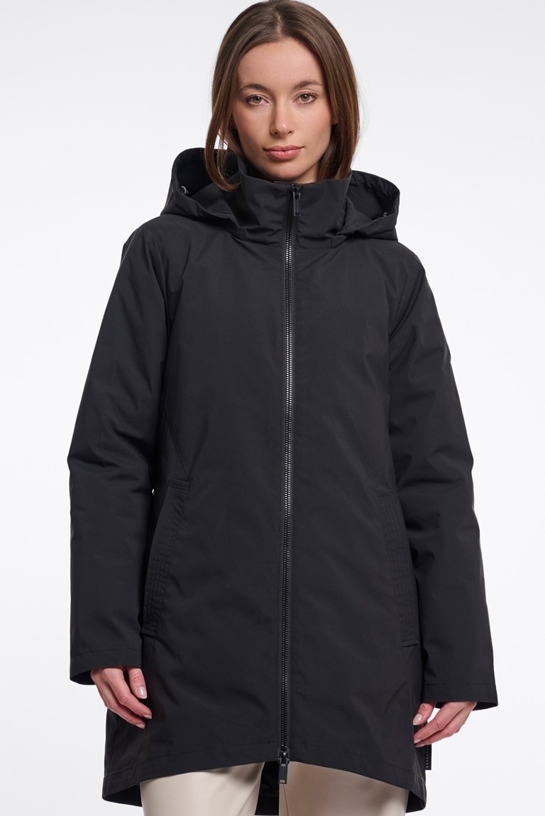 amey hooded coat rino & pelle black