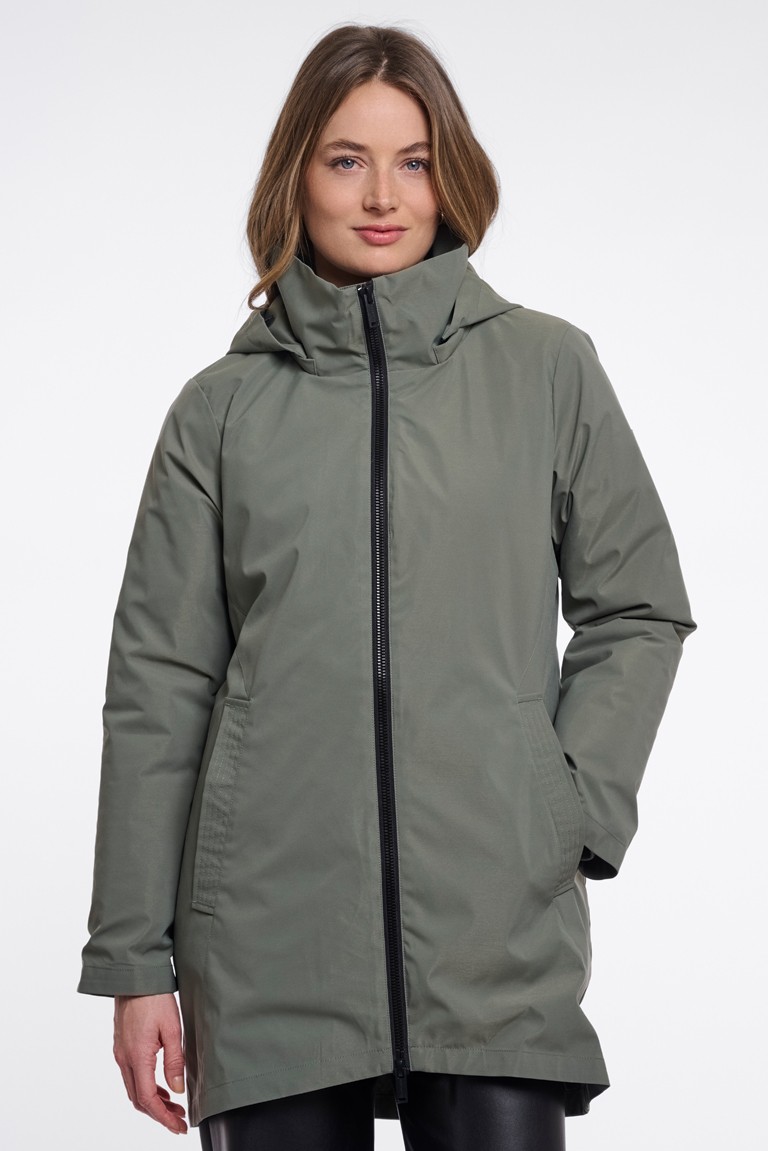 amey hooded coat rino & pelle misty basil