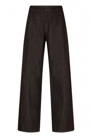 claudette colored denim pants red button espresso