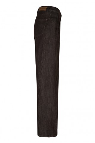 claudette colored denim pants red button espresso