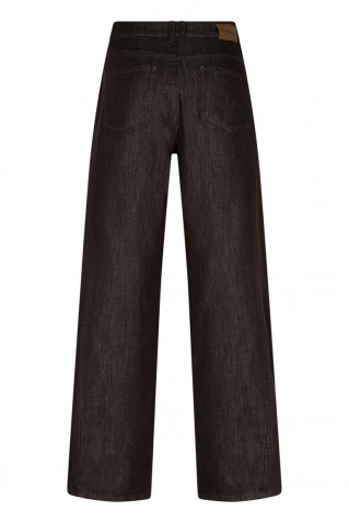 claudette colored denim pants red button espresso