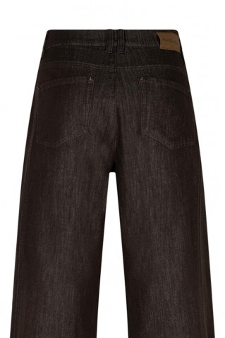 claudette colored denim pants red button espresso
