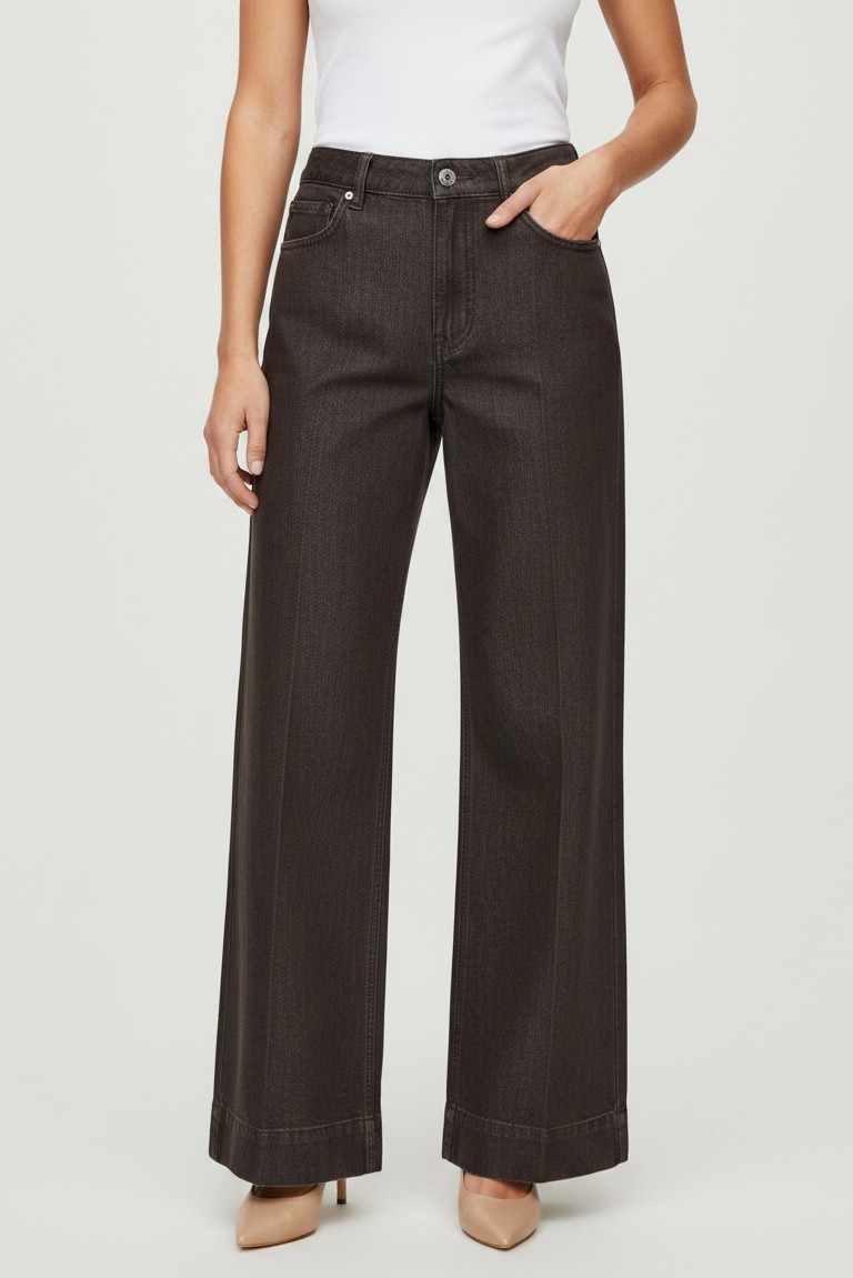 conny colored denim pants red button espresso