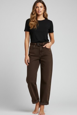 korine & belt washed twill colors jeans red button coffee