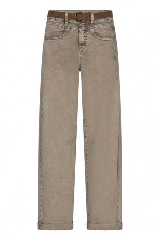 korine & belt washed twill colors jeans red button truffle