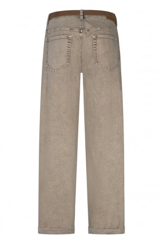 korine & belt washed twill colors jeans red button truffle