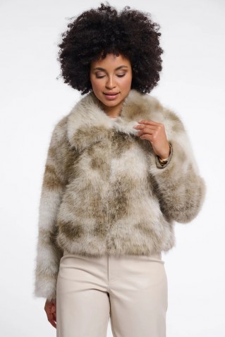 amine faux fur jacket rino & pelle birch basil