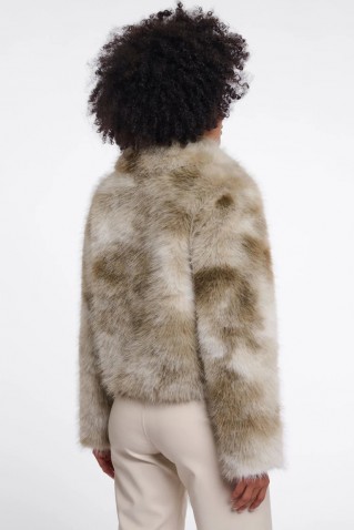 amine faux fur jacket rino & pelle birch basil