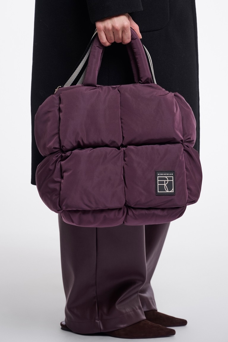 nikita padded handbag rino & pelle aubergine
