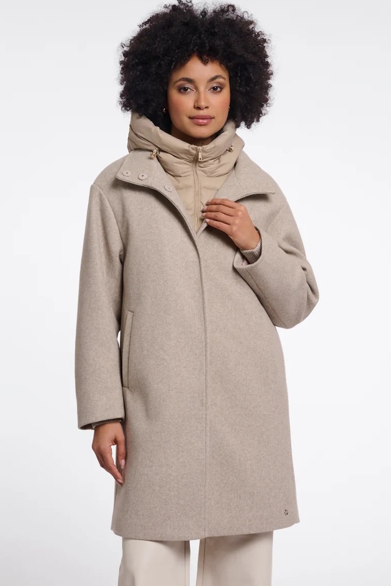 omri coat rino & pelle birch melange