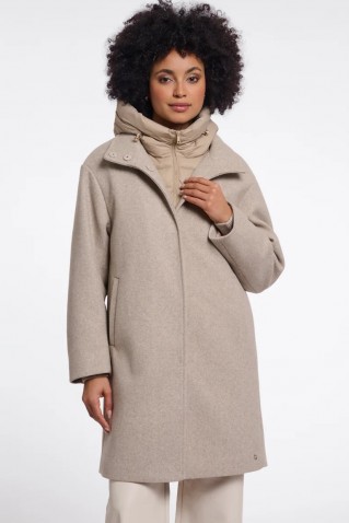omri coat rino & pelle birch melange
