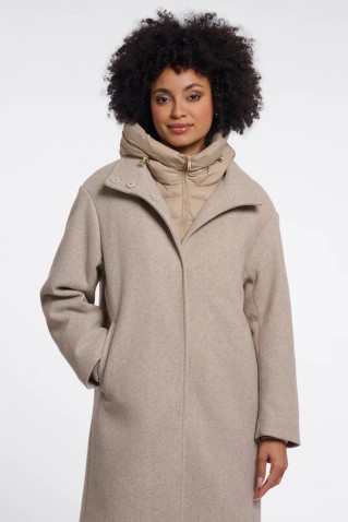 omri coat rino & pelle birch melange
