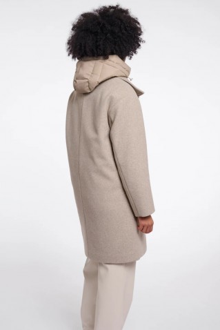 omri coat rino & pelle birch melange