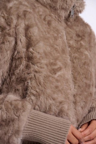 quirijn faux fur jacket rino & pelle mocha latte