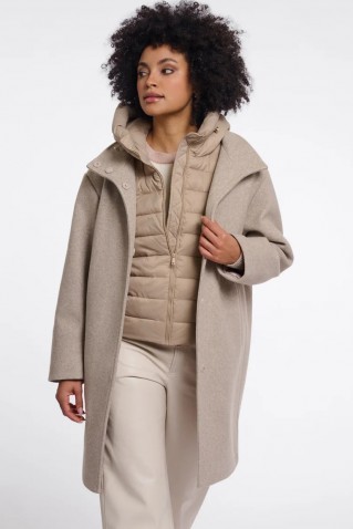 omri coat rino & pelle birch melange