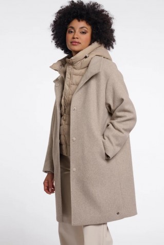 omri coat rino & pelle birch melange
