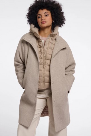 omri coat rino & pelle birch melange
