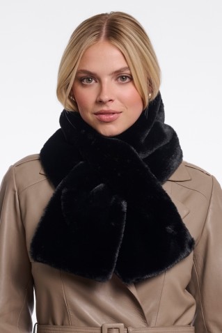 stip faux fur skarf rino & pelle black