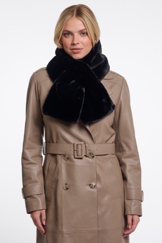 stip faux fur skarf rino & pelle black