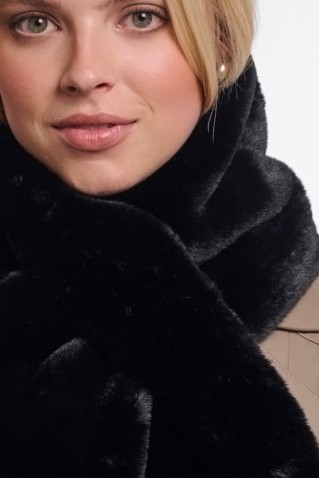 stip faux fur skarf rino & pelle black