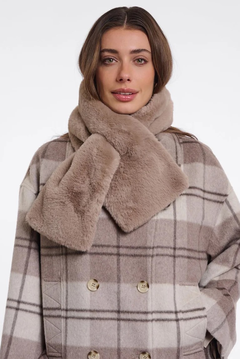 stip faux fur skarf rino & pelle mocha latte