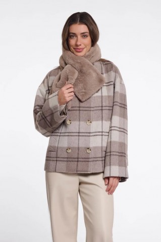 stip faux fur skarf rino & pelle mocha latte