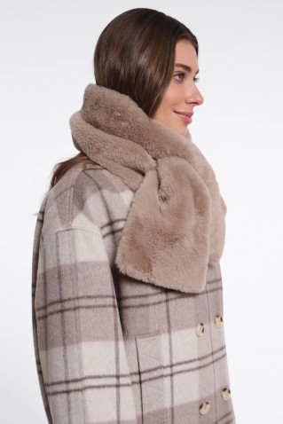 stip faux fur skarf rino & pelle mocha latte