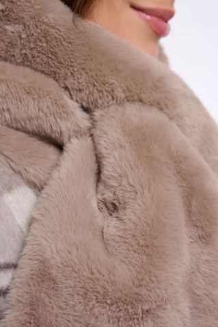 stip faux fur skarf rino & pelle mocha latte