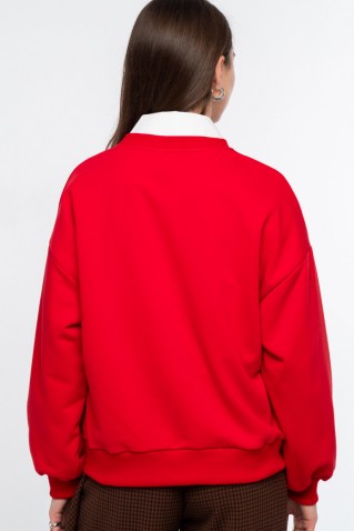 varcity sweater peace & chaos red