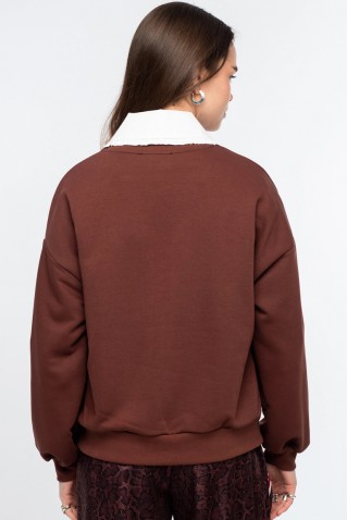 varcity sweater peace & chaos brown