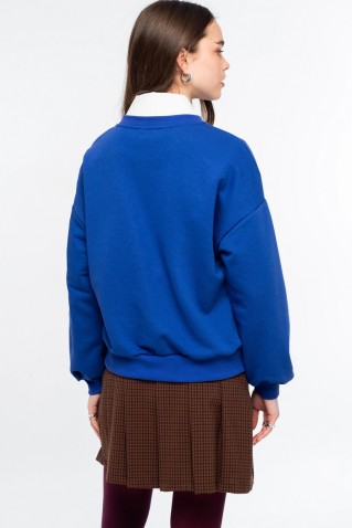 varcity sweater peace & chaos blue